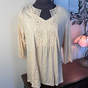 One world embellished with lace beige top. 1X new with tags